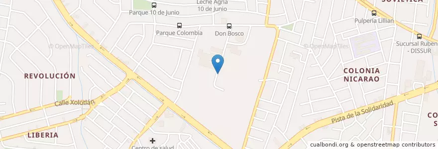 Mapa de ubicacion de Don Bosco en Nicaragua, Departamento De Managua, Managua (Municipio).