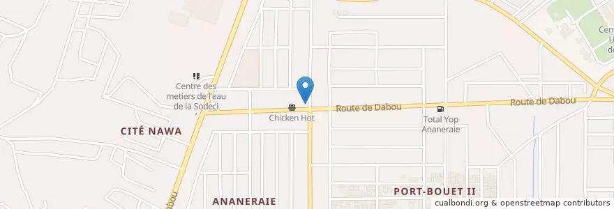 Mapa de ubicacion de Oasis 225 en 科特迪瓦, 阿比让, Yopougon.