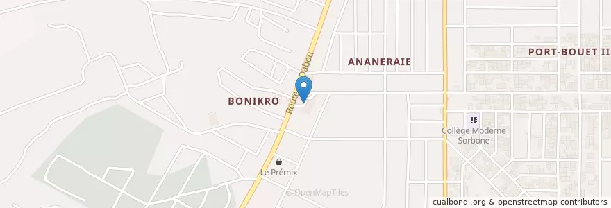 Mapa de ubicacion de Station Service Pétro Ivoire Bonikro en Costa Do Marfim, Abidjan, Yopougon.