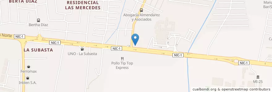 Mapa de ubicacion de Bao Bao en Nicaragua, Departamento De Managua, Managua (Municipio).