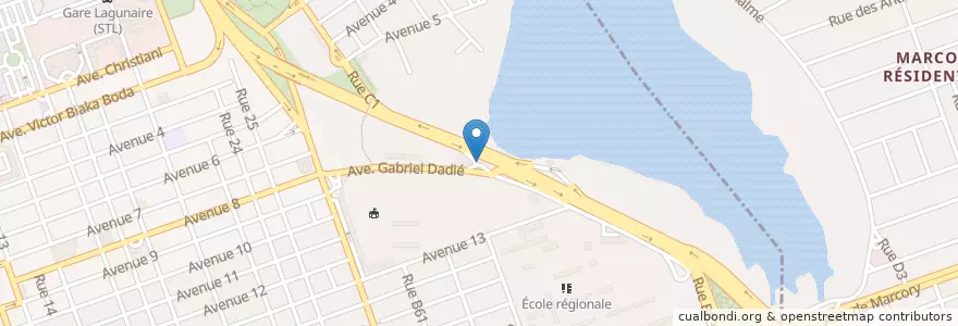 Mapa de ubicacion de Oilibya en Ivoorkust, Abidjan, Treichville.