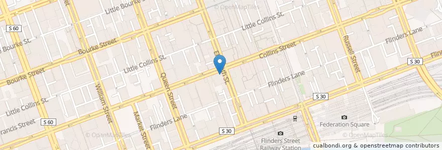 Mapa de ubicacion de Cafe on Collins en Austrália, Victoria, City Of Melbourne.
