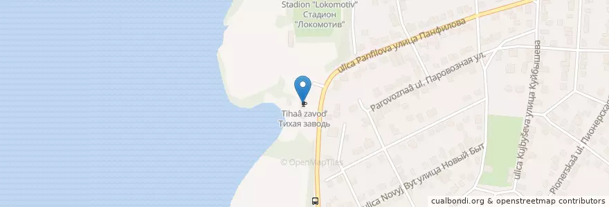 Mapa de ubicacion de Тихая заводь en Rusia, Distrito Federal Central, Óblast De Vorónezh, Городской Округ Воронеж.