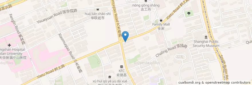 Mapa de ubicacion de 黑土地 en China, Shanghai, Xuhui District.