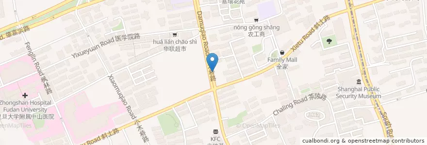 Mapa de ubicacion de 盐城八大碗 en China, Shanghái, Xuhui.