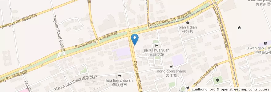 Mapa de ubicacion de 上海银行 en Chine, Shanghai, District De Xuhui.