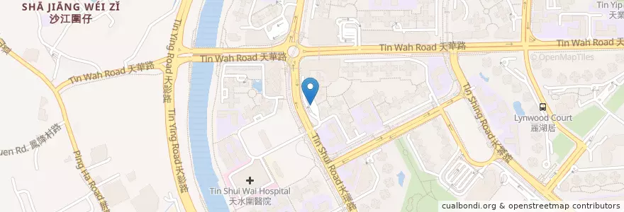 Mapa de ubicacion de 天頌苑 Tin Chung Court en China, Hong Kong, Guangdong, Wilayah Baru, 元朗區 Yuen Long District.