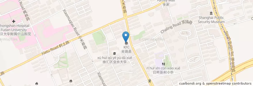 Mapa de ubicacion de KFC en China, Shanghái, Xuhui.
