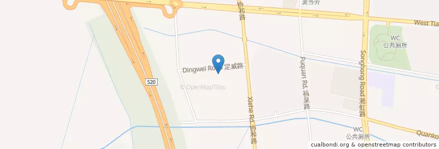 Mapa de ubicacion de 公共厕所 en Chine, Shanghai, District De Changning.