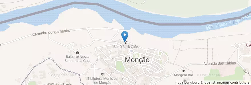 Mapa de ubicacion de Bar D'Rock Café en Portugal, Norte, Alto Minho, O Condado, Viana Do Castelo, Monção E Troviscoso.