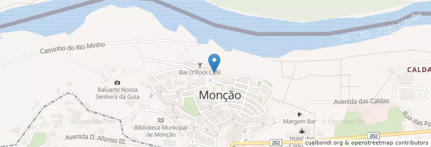 Mapa de ubicacion de Codeço en 포르투갈, 노르트 지방, Alto Minho, O Condado, Viana Do Castelo, Monção E Troviscoso.