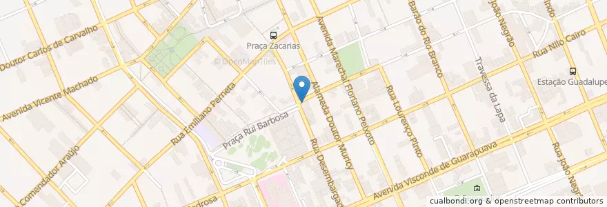 Mapa de ubicacion de Caixa Econômica Federal - Ag Rui Barbosa en 브라질, 남부지방, 파라나, Região Geográfica Intermediária De Curitiba, Região Metropolitana De Curitiba, Microrregião De Curitiba, 쿠리치바.