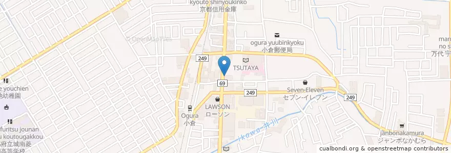 Mapa de ubicacion de おかもと整骨院 en 日本, 京都府, 宇治市.