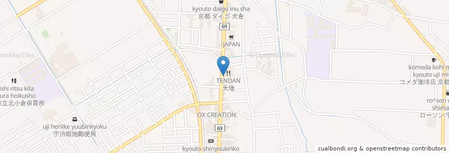 Mapa de ubicacion de かおる en Japonya, 京都府, 宇治市.