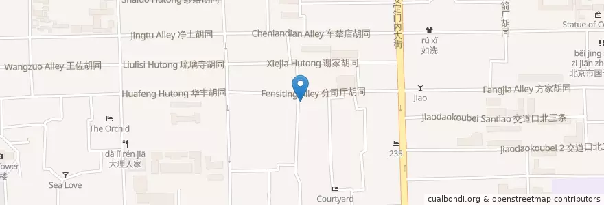 Mapa de ubicacion de Yuewang Bar en Chine, Pékin, Hebei, 东城区.