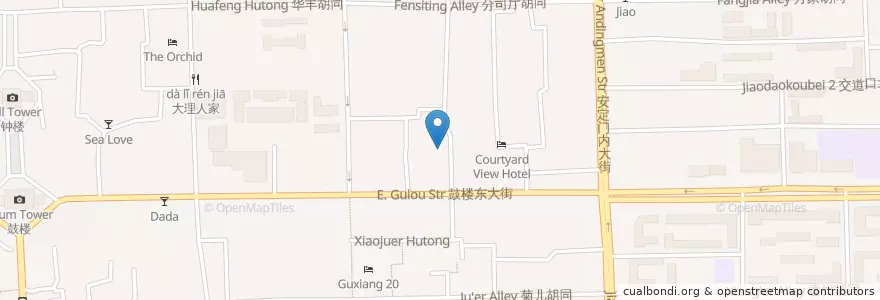 Mapa de ubicacion de 大里院子 en 中国, 北京市, 河北省, 东城区.