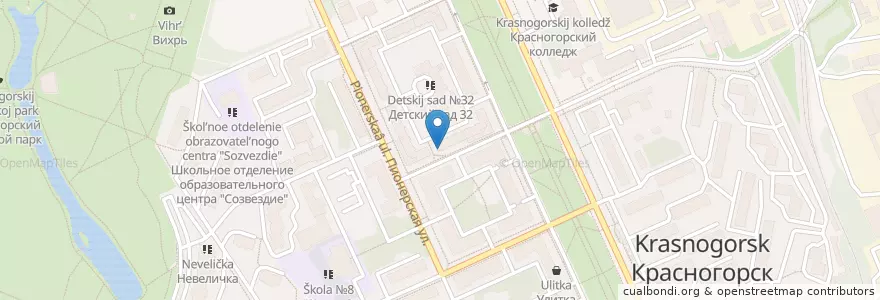 Mapa de ubicacion de Погребок en روسيا, Центральный Федеральный Округ, محافظة موسكو, Городской Округ Красногорск.