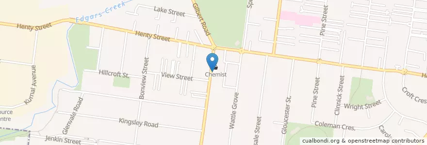 Mapa de ubicacion de Marn Bo Take Away en Australien, Victoria, City Of Darebin.