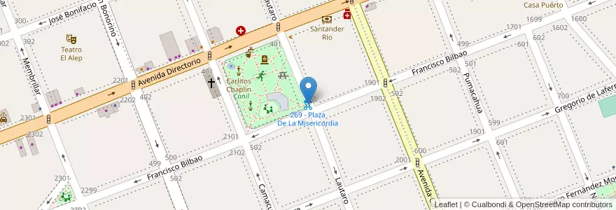 Mapa de ubicacion de 269 - Plaza De La Misericordia en Argentinië, Ciudad Autónoma De Buenos Aires, Comuna 7, Buenos Aires.