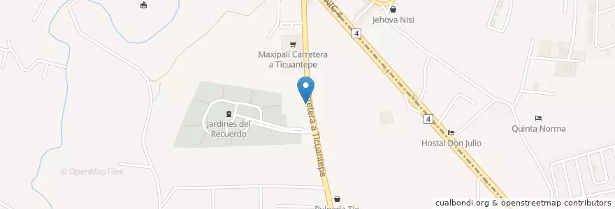Mapa de ubicacion de Lavado Carro en نيكاراجوا, Departamento De Managua, Ticuantepe (Municipio).