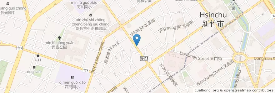 Mapa de ubicacion de 喜平方咖啡 en 타이완, 타이완성, 신주시, 베이구.