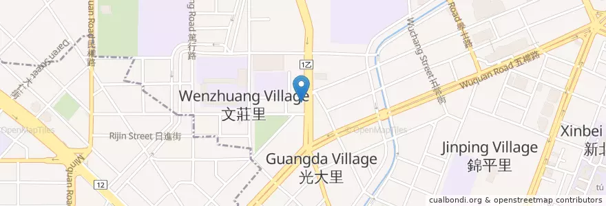 Mapa de ubicacion de 唐朝排骨飯 en Tayvan, Taichung, 北區.