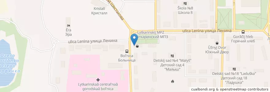 Mapa de ubicacion de Горздрав en 俄罗斯/俄羅斯, Центральный Федеральный Округ, 莫斯科州, Городской Округ Лыткарино.
