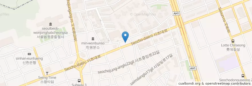 Mapa de ubicacion de Kyodae Animal Hospital en Corée Du Sud, Séoul, 서초구, 서초동, 서초4동.