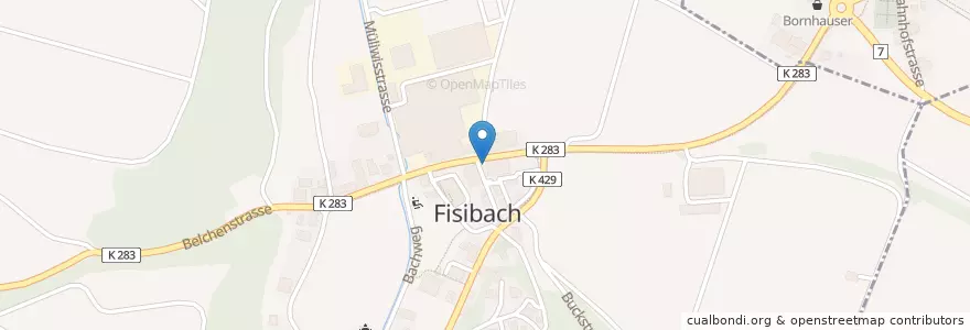 Mapa de ubicacion de Garage Zimmermann en سويسرا, Aargau, Bezirk Zurzach, Fisibach.