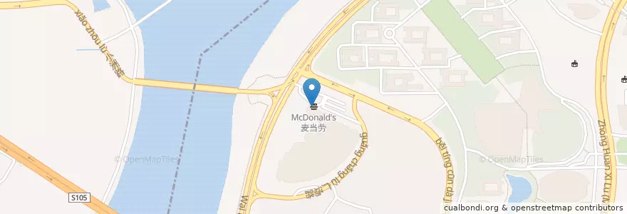 Mapa de ubicacion de McDonald's en China, Guangdong, Guangzhou City, Panyu District.