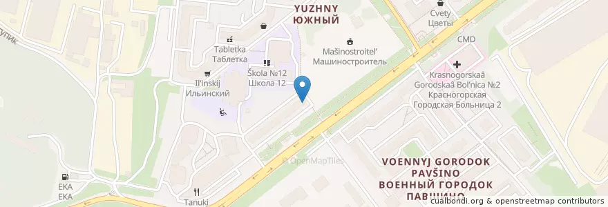 Mapa de ubicacion de Городская библиотека № 6 en Rusia, Distrito Federal Central, Óblast De Moscú, Городской Округ Красногорск.