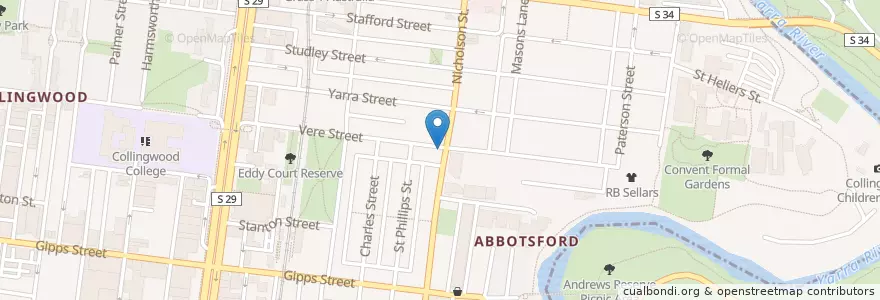 Mapa de ubicacion de Mavis the Grocer en 오스트레일리아, Victoria, City Of Yarra.