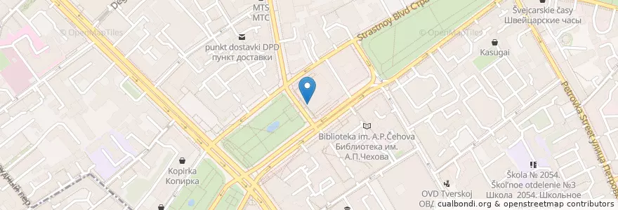 Mapa de ubicacion de Чайхона №1 en Rusia, Distrito Federal Central, Москва, Distrito Administrativo Central, Тверской Район.