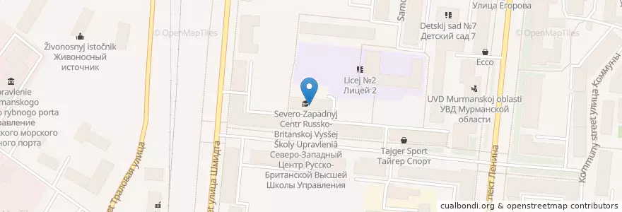 Mapa de ubicacion de РОСТО-ДОСААФ en Rusia, Северо-Западный Федеральный Округ, Óblast De Múrmansk, Городской Округ Мурманск.