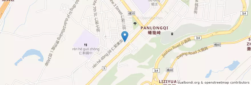 Mapa de ubicacion de 麥當勞 en Taiwan, 桃園市, 大溪區.