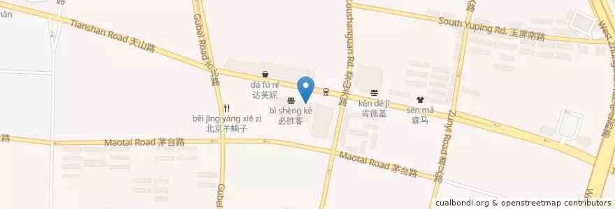 Mapa de ubicacion de McDonald's en Cina, Shanghai, Distretto Di Changning.