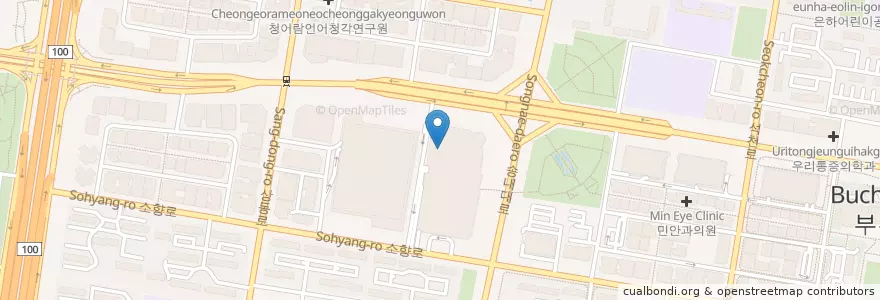 Mapa de ubicacion de 던킨도너츠 부천소풍점 en 대한민국, 경기도, 부천시.