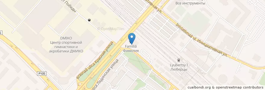 Mapa de ubicacion de Почтовый терминал Qiwi en 俄罗斯/俄羅斯, Центральный Федеральный Округ, 莫斯科州, Городской Округ Люберцы.