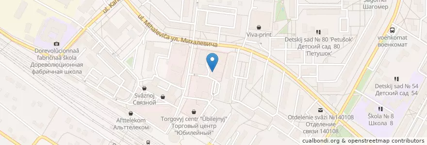 Mapa de ubicacion de Почтовый терминал Qiwi en 俄罗斯/俄羅斯, Центральный Федеральный Округ, 莫斯科州, Раменский Городской Округ.