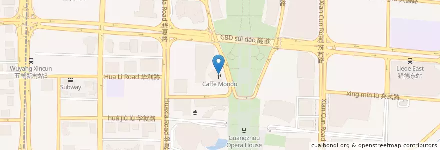 Mapa de ubicacion de Catch en China, Guangdong, Guangzhou City, Tianhe District, 猎德街道.
