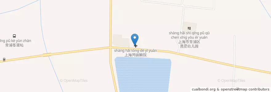 Mapa de ubicacion de 上海同德醫院 en 中国, 上海市, 青浦区.