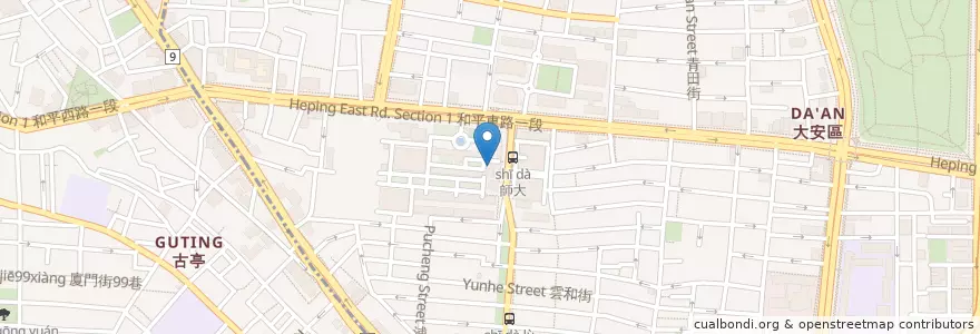 Mapa de ubicacion de 文薈廳 en 台湾, 新北市, 台北市, 大安区.