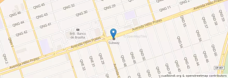 Mapa de ubicacion de Subway en Brasile, Regione Centro-Ovest, Região Integrada De Desenvolvimento Do Distrito Federal E Entorno, Distretto Federale, Região Geográfica Intermediária Do Distrito Federal, Região Geográfica Imediata Do Distrito Federal, Taguatinga.