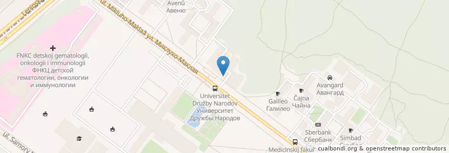 Mapa de ubicacion de Баттерфляй en Rusland, Centraal Federaal District, Moskou, Юго-Западный Административный Округ, Обручевский Район.