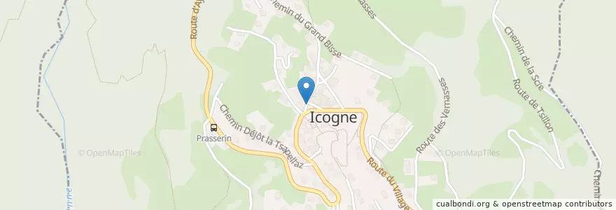 Mapa de ubicacion de Fontaine Roger Bonvin en Zwitserland, Valais/Wallis, Sierre, Icogne.