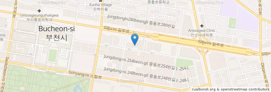 Mapa de ubicacion de 드마리스 부천점 (D Maris Bucheon branch) en كوريا الجنوبية, 경기도, 부천시.
