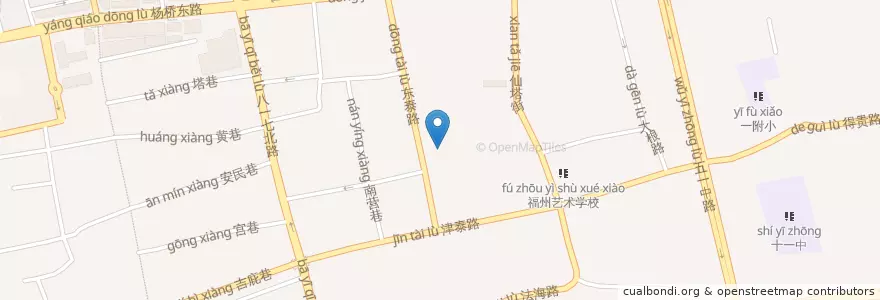Mapa de ubicacion de 九号餐饮 en چین, فوجیان, 福州市, 鼓楼区.
