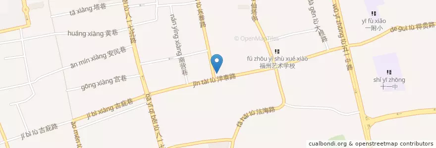 Mapa de ubicacion de 出租车上下停车站 en 中国, 福建省, 福州市, 鼓楼区.