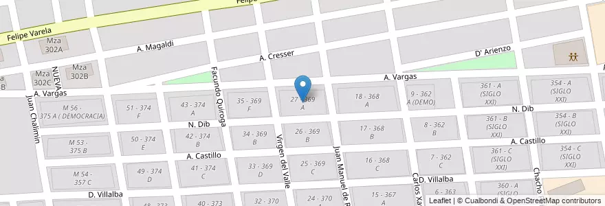 Mapa de ubicacion de 27 - 369 A en الأرجنتين, Salta, Capital, Municipio De Salta, Salta.