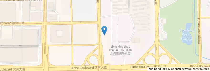 Mapa de ubicacion de 农业银行 en China, Provincia De Cantón, Shenzhen, 福田区.